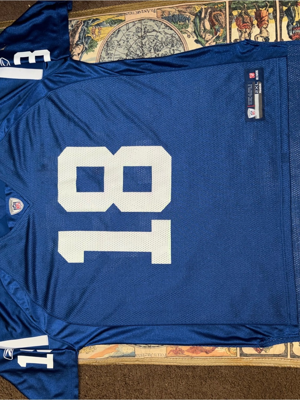 Reebok Men's Royal Blue Football Jersey with White Number 18